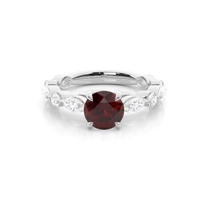 Prong Set Garnet Engagement Ring