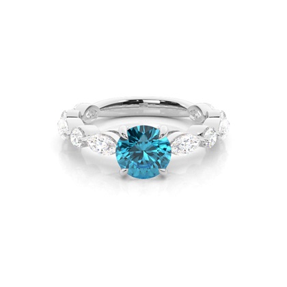 Prong Set Blue Topaz Engagement Ring