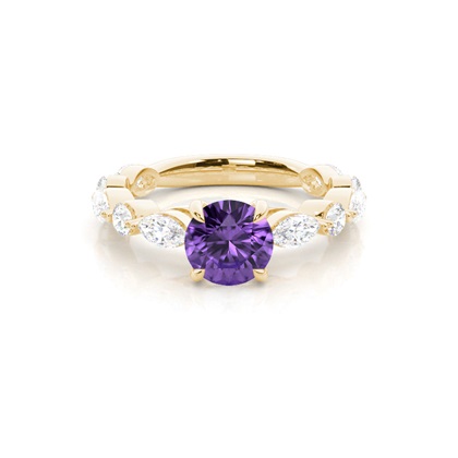 Prong Set Amethyst Engagement Ring