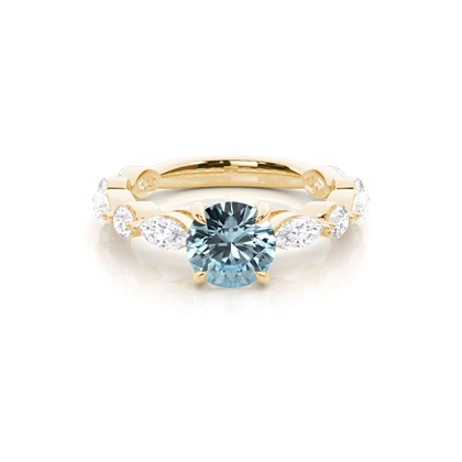 Prong Set Aqamarine Engagement Ring