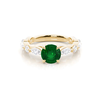 Prong Set Emerald Engagement Ring