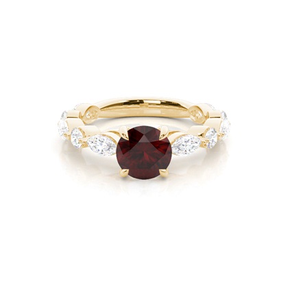 Prong Set Garnet Engagement Ring