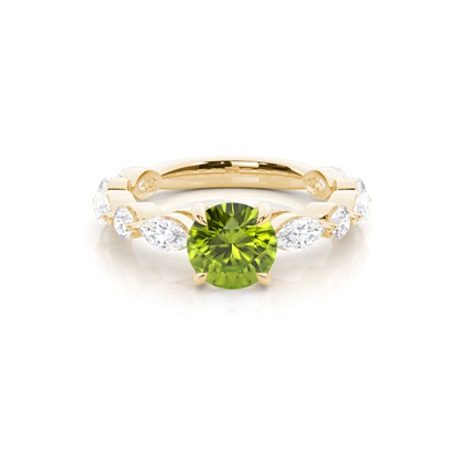 Prong Set Peridot Engagement Ring