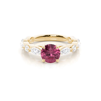 Prong Set Pink Tourmaline Engagement Ring