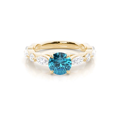 Prong Set Blue Topaz Engagement Ring