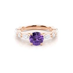 Prong Set Amethyst Engagement Ring