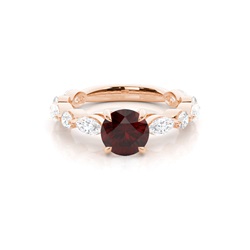 Prong Set Garnet Engagement Ring