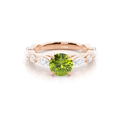 Prong Set Peridot Engagement Ring