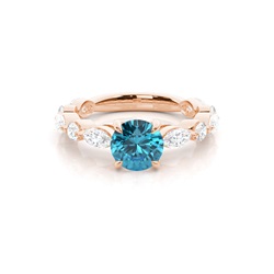Prong Set Blue Topaz Engagement Ring
