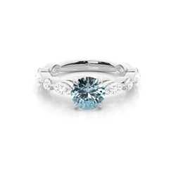 Prong Set Aqamarine Engagement Ring