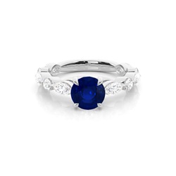 Prong Set Blue Sapphire Engagement Ring