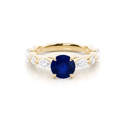Prong Set Blue Sapphire Engagement Ring