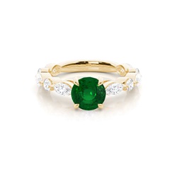 Prong Set Emerald Engagement Ring