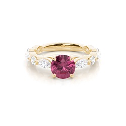 Prong Set Pink Tourmaline Engagement Ring