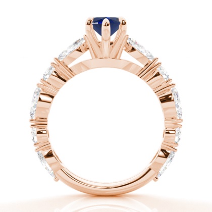 Verlobungsring mit blauem Saphir in Krappenfassung