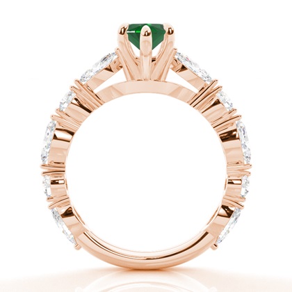 Krappenbesetzter Smaragd-Verlobungsring