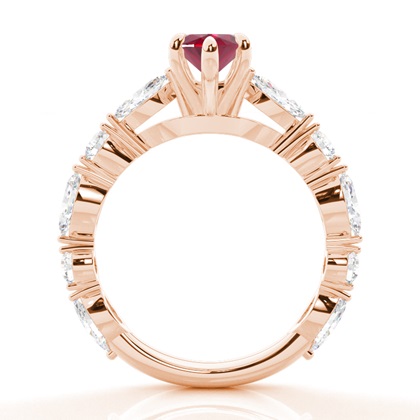 Krappenbesetzter Rubin-Verlobungsring