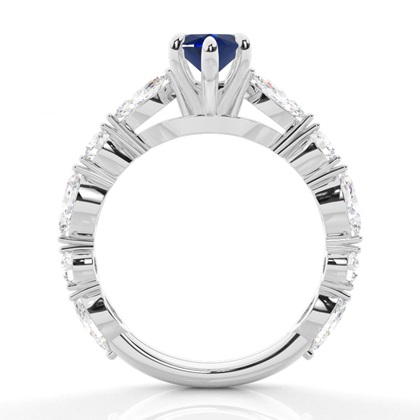 Marquise Schliff Weißgold Saphir Diamantringe