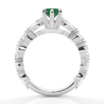 Krappenbesetzter Smaragd-Verlobungsring