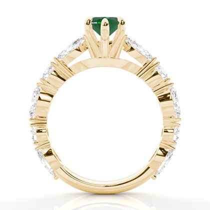 Krappenbesetzter Smaragd-Verlobungsring
