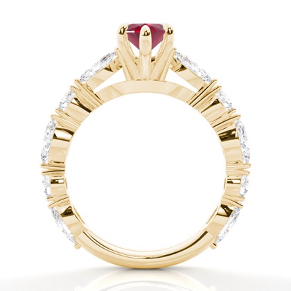 Krappenbesetzter Rubin-Verlobungsring