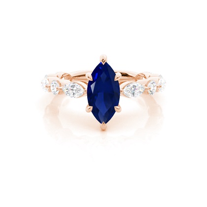 Prong Set Blue Sapphire Engagement Ring