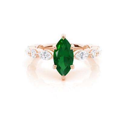 Prong Set Emerald Engagement Ring