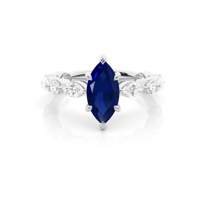 Prong Set Blue Sapphire Engagement Ring