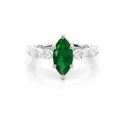 Prong Set Emerald Engagement Ring