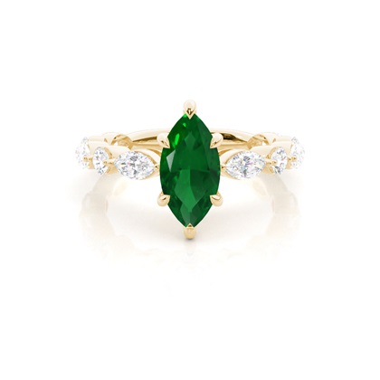 Prong Set Emerald Engagement Ring