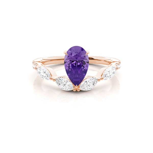 Prong Set Amethyst Engagement Ring