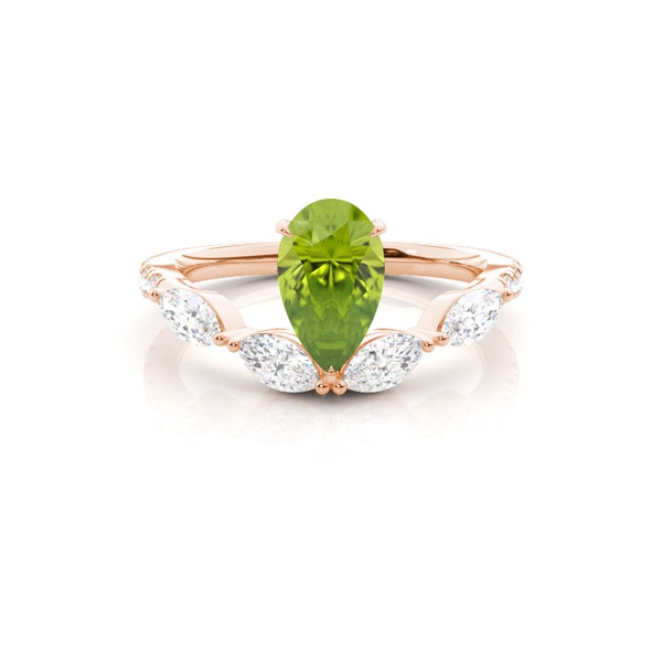 Prong Set Peridot Engagement Ring