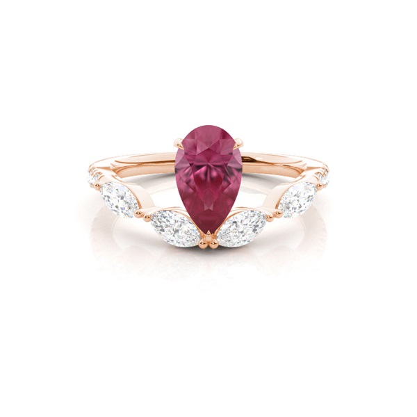 Prong Set Pink Tourmaline Engagement Ring