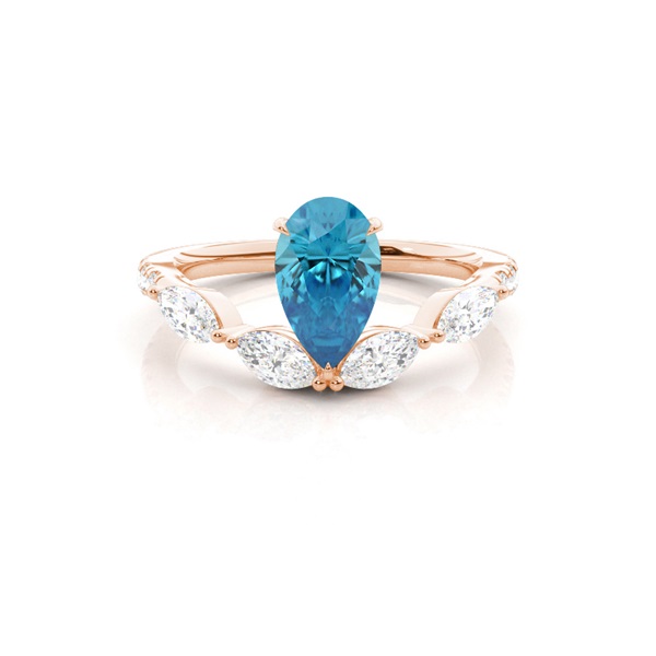 Prong Set Blue Topaz Engagement Ring