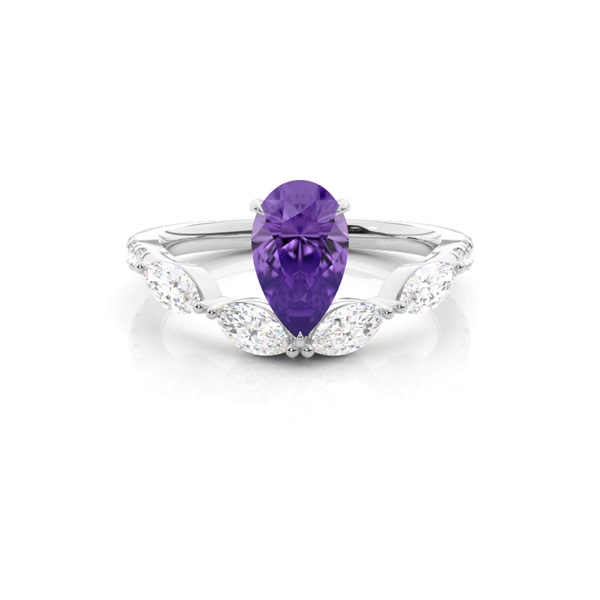 Prong Set Amethyst Engagement Ring