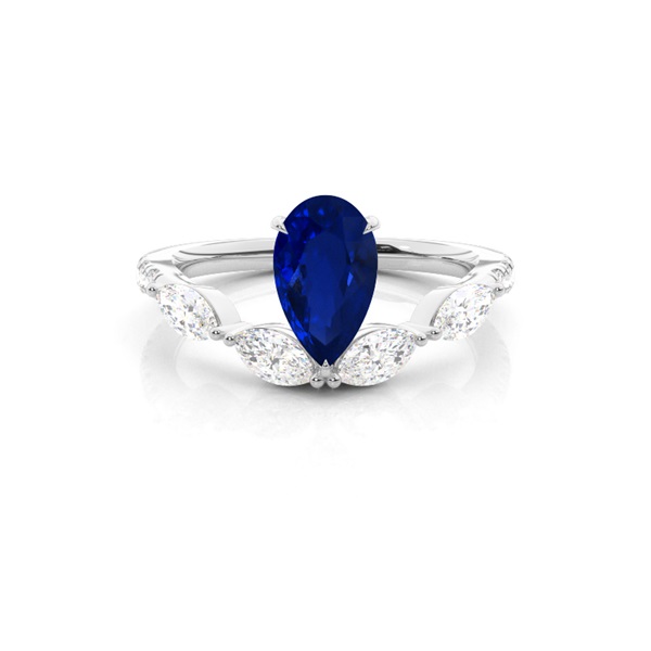 Prong Set Blue Sapphire Engagement Ring