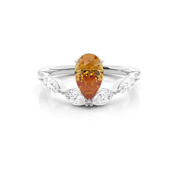 Prong Set Citrine Engagement Ring