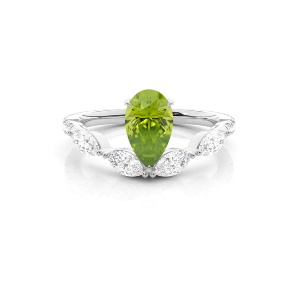 Prong Set Peridot Engagement Ring