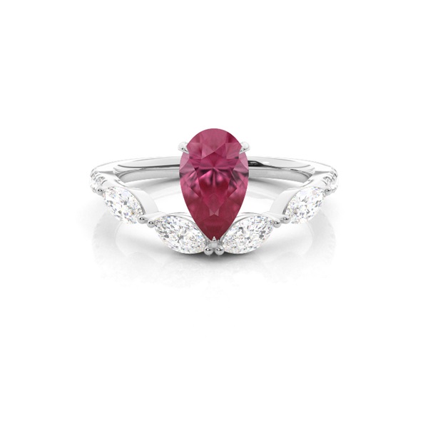 Prong Set Pink Tourmaline Engagement Ring