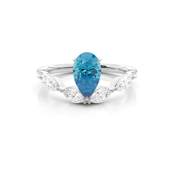 Prong Set Blue Topaz Engagement Ring