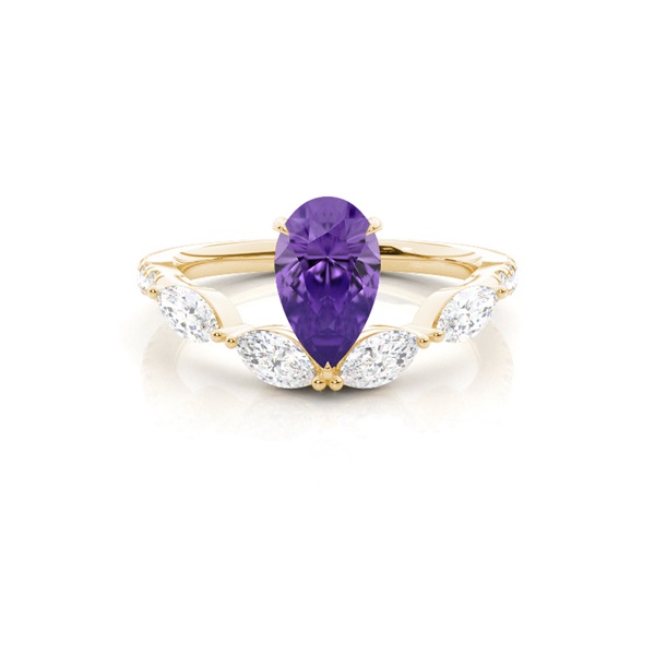Prong Set Amethyst Engagement Ring