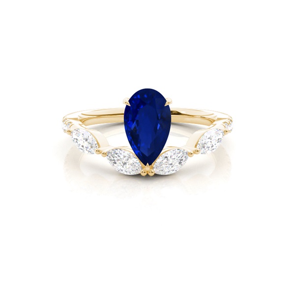 Prong Set Blue Sapphire Engagement Ring