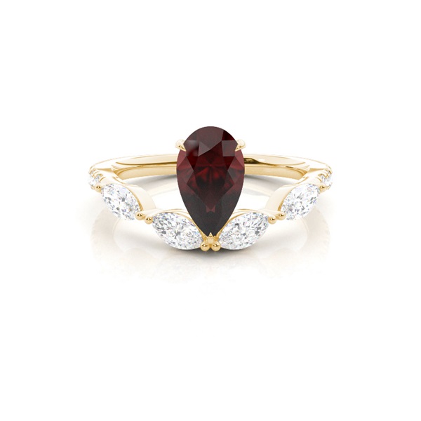 Prong Set Garnet Engagement Ring
