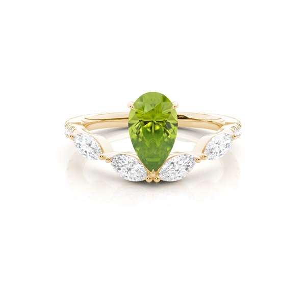 Prong Set Peridot Engagement Ring