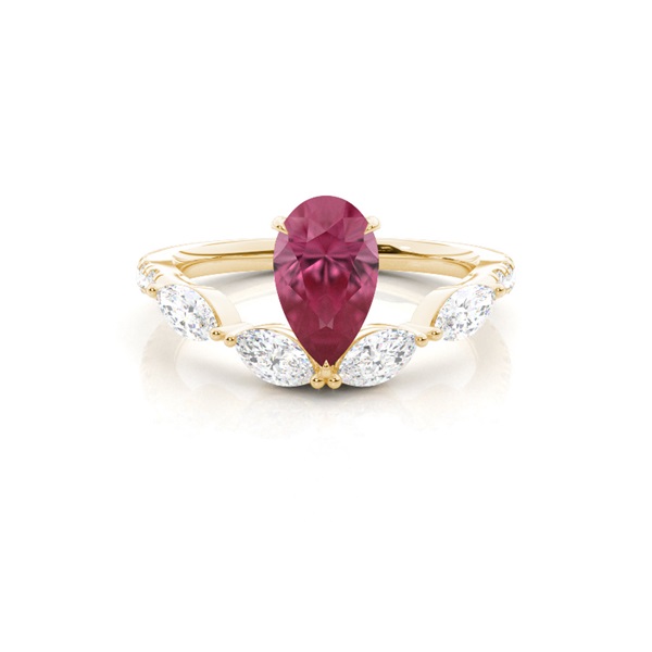 Prong Set Pink Tourmaline Engagement Ring