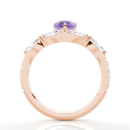 Krappenbesetzter Amethyst-Verlobungsring