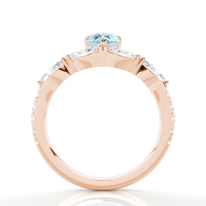 Krappenbesetzter Aquamarin-Verlobungsring