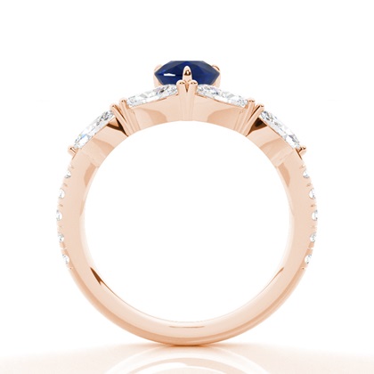 Verlobungsring mit blauem Saphir in Krappenfassung