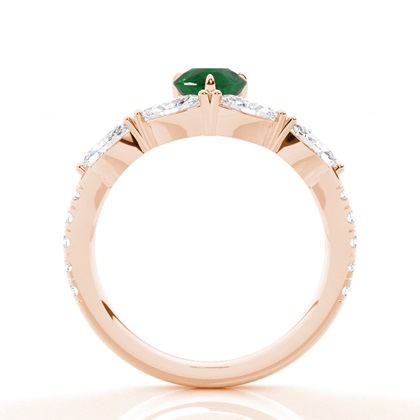 Krappenbesetzter Smaragd-Verlobungsring