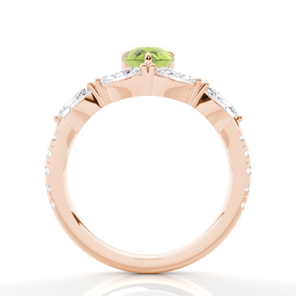 Krappenbesetzter Peridot-Verlobungsring